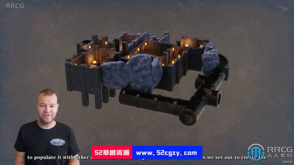 【中文字幕】Blender和UE5暗黑地牢风格模块化RPG游戏制作视频教程 3D 第14张