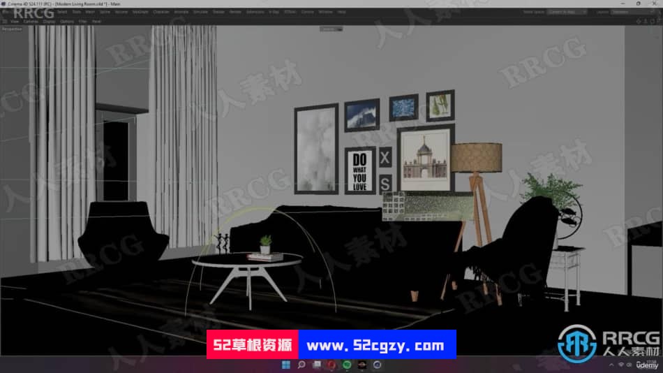 【中文字幕】C4D与Vray5逼真3D客厅完整制作视频教程 C4D 第12张