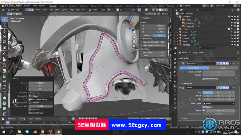【中文字幕】Blender与Substance Painter游戏头盔制作视频教程 3D 第7张