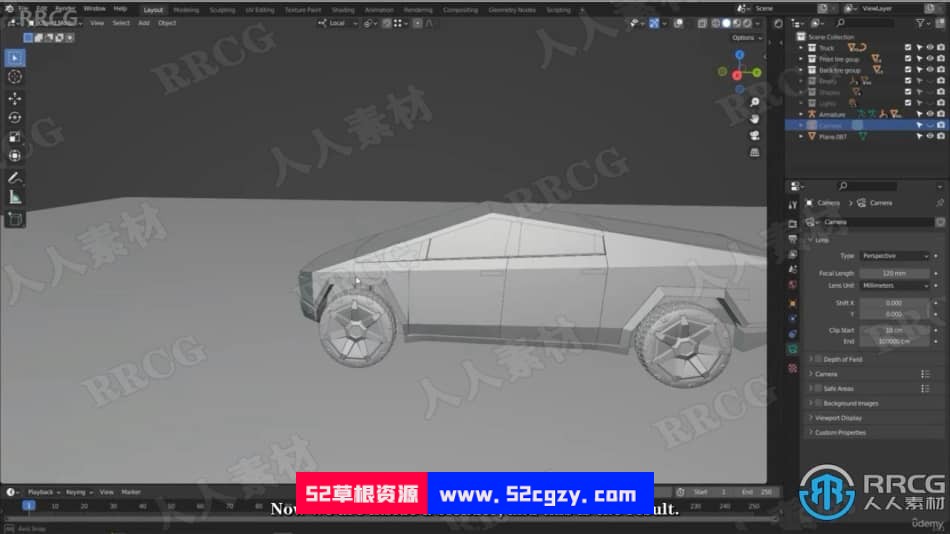 【中文字幕】Blender特斯拉卡车完整制作视频课程 3D 第3张