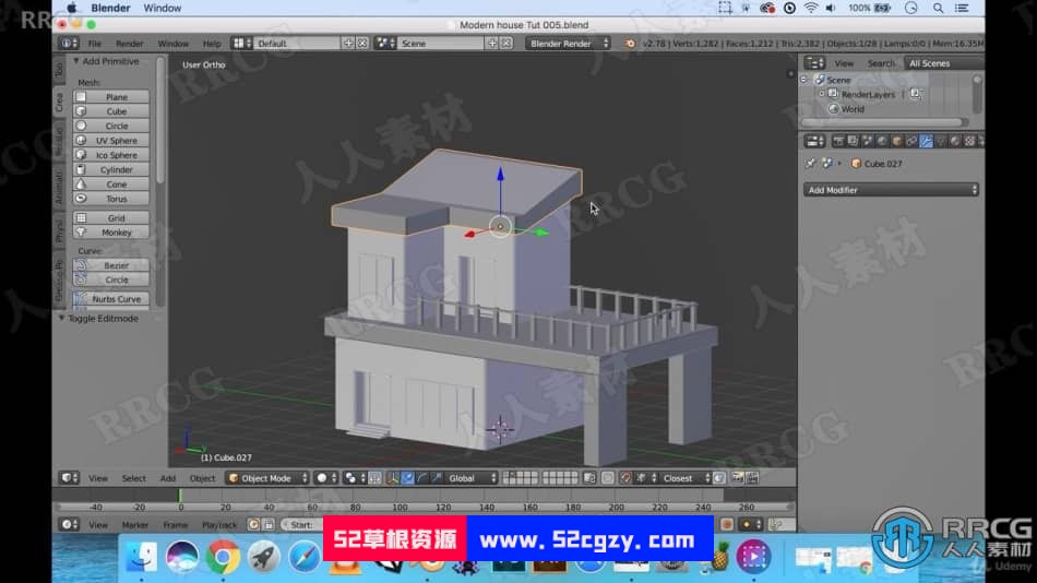 Blender3D低多边形游戏房屋资产设计视频课程 3D 第3张