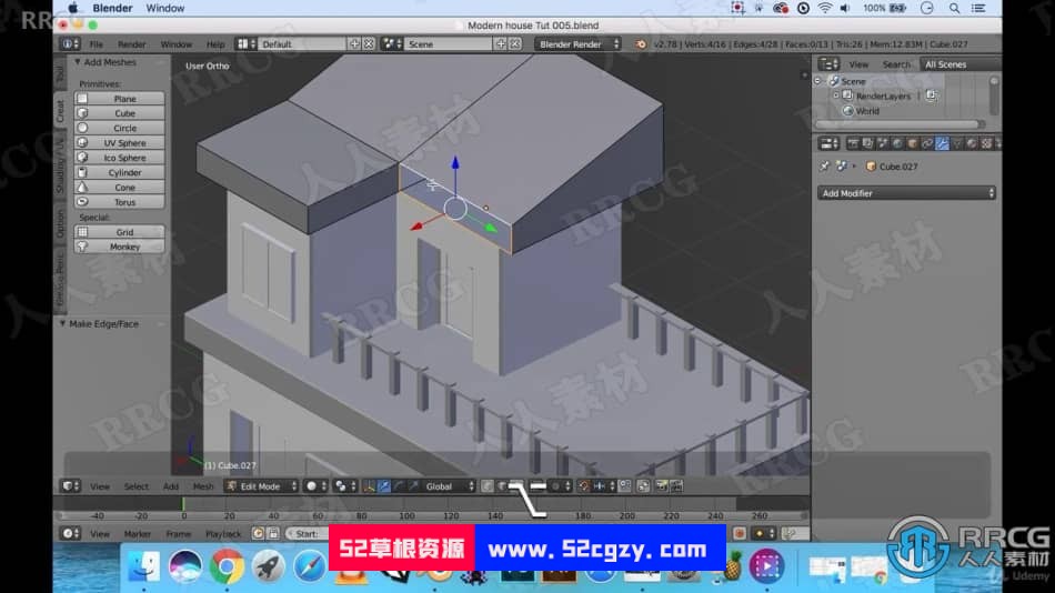 Blender3D低多边形游戏房屋资产设计视频课程 3D 第2张