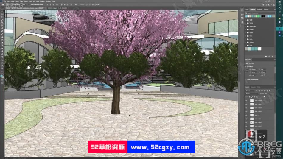 【中文字幕】Photoshop 3D建筑渲染图制作技术视频教程 PS教程 第7张