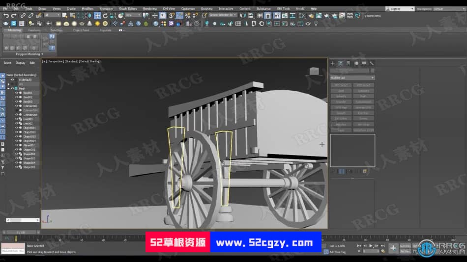 3DsMax与SP老式马车与木桶实例制作视频课程 3D 第15张