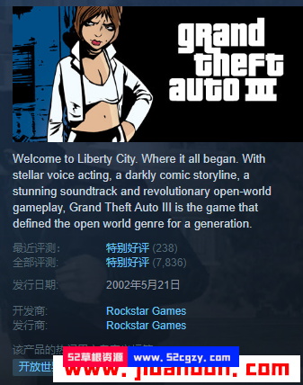 《侠盗飞手3 GTA3》免安装绿色中文版[1.21GB] 单机游戏 第1张