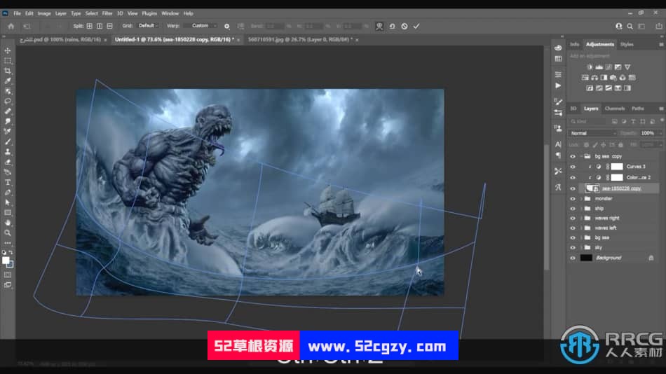 【中文字幕】PS海洋怪物照片合成特效技术视频教程 PS教程 第11张