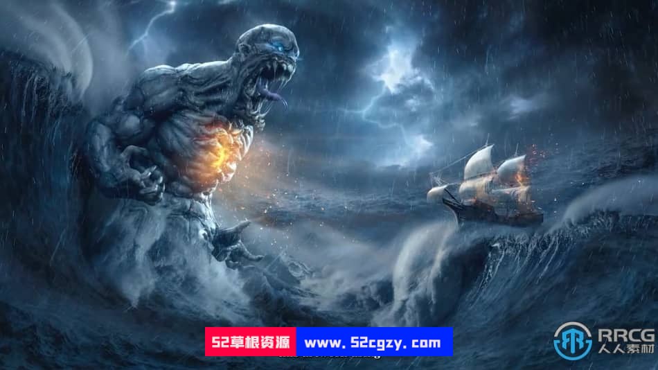 【中文字幕】PS海洋怪物照片合成特效技术视频教程 PS教程 第2张