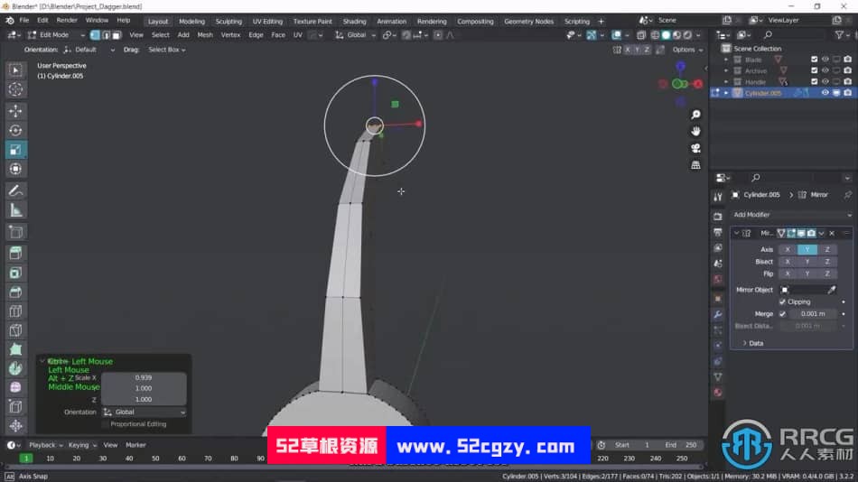 【中文字幕】Blender禁忌之刃游戏武器硬表面建模制作视频教程 3D 第5张