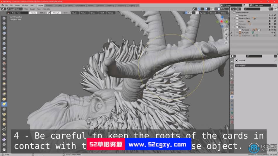 Blender麋鹿动物毛发实时制作视频教程 3D 第3张