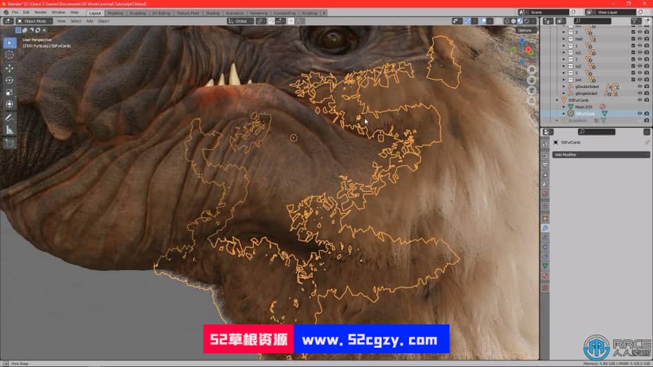 Blender麋鹿动物毛发实时制作视频教程 3D 第4张