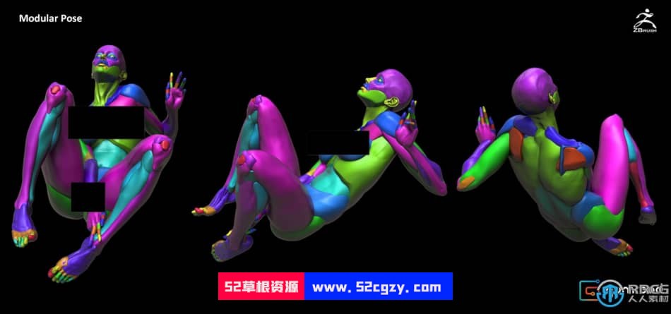Zbrush女性模块化雕刻解剖学技术视频教程 ZBrush 第16张