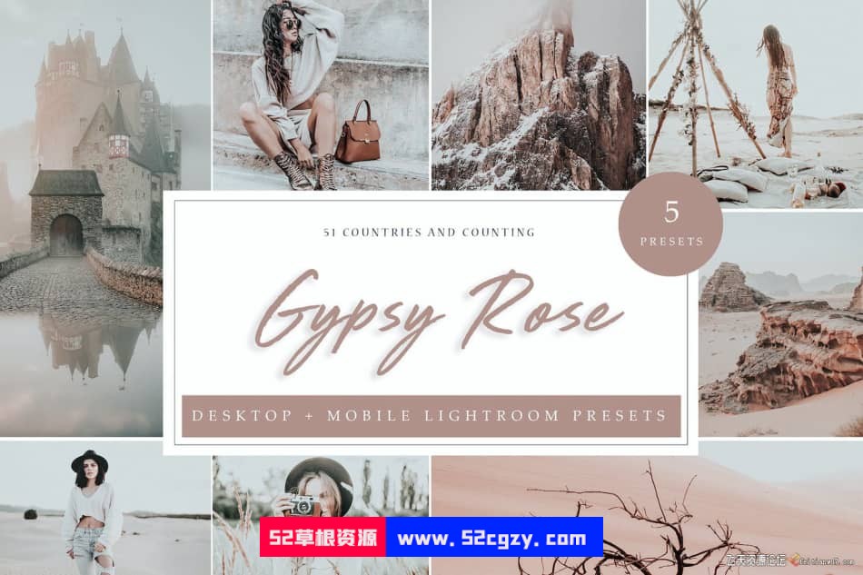 【Lightroom预设】吉普赛玫瑰旅拍胶片Lightroom Presets - Gypsy Rose LR预设 第1张