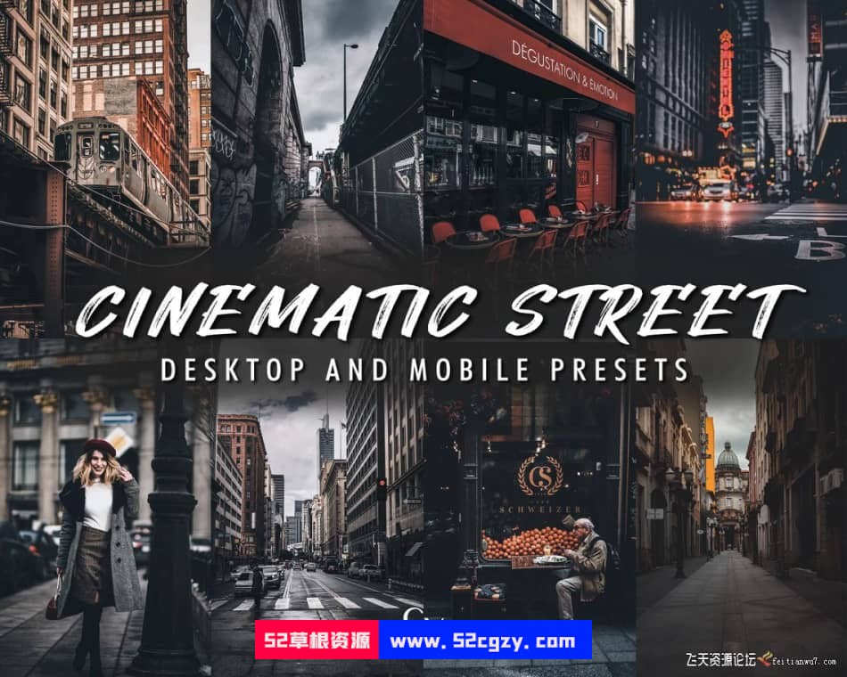 【Lightroom预设】城市街头电影风光旅拍人像CINEMATIC STREET PRESETS LR预设 第1张
