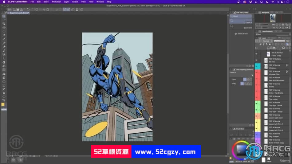 如何绘制超级英雄场景从素描到色彩视频教程 CG 第3张