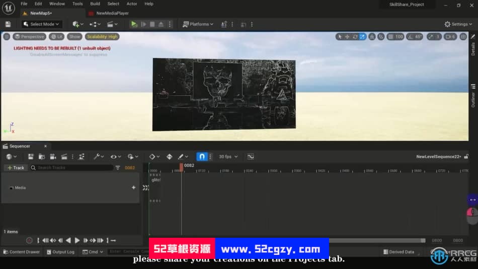 【中文字幕】UE5虚幻引擎在环境中添加和播放视频文件视频教程 CG 第5张
