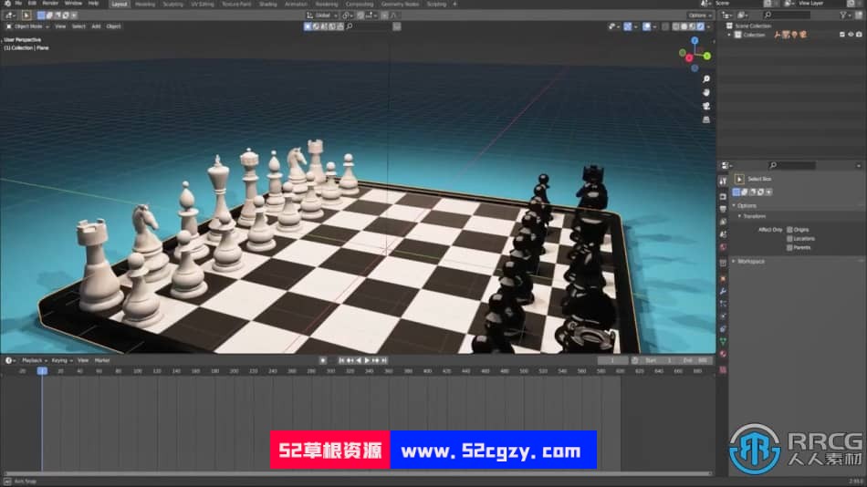Blender国际象棋场景实例训练视频教程 3D 第4张