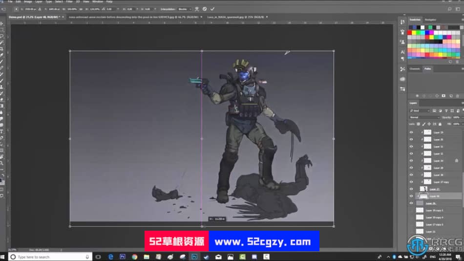 科幻军事士兵角色设计数字绘画视频教程 PS教程 第11张