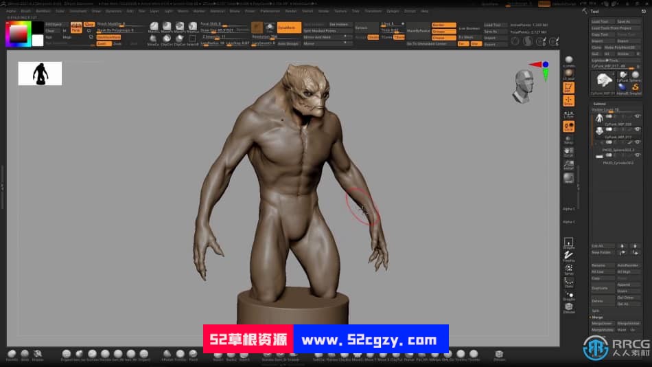 Zbrush游戏电影高级外星角色雕刻制作流程视频教程 3D 第18张