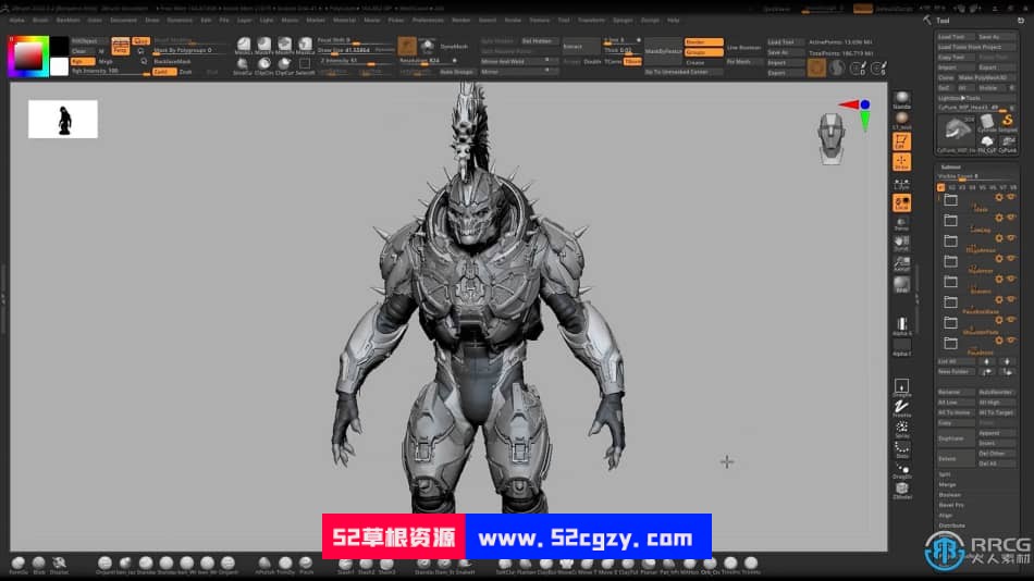 Zbrush游戏电影高级外星角色雕刻制作流程视频教程 3D 第17张