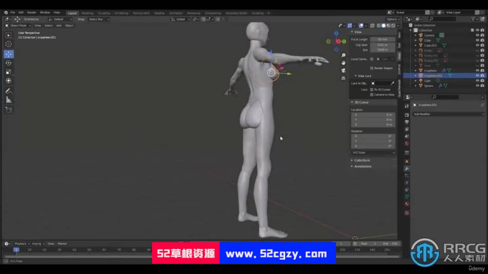 Blender人像雕塑肌肉雕刻3D解剖学大师级视频教程 3D 第8张