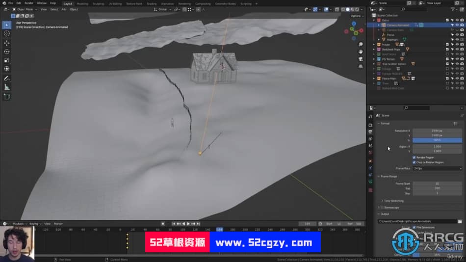Blender 3A级游戏3D环境动画场景完整制作流程视频教程 3D 第11张