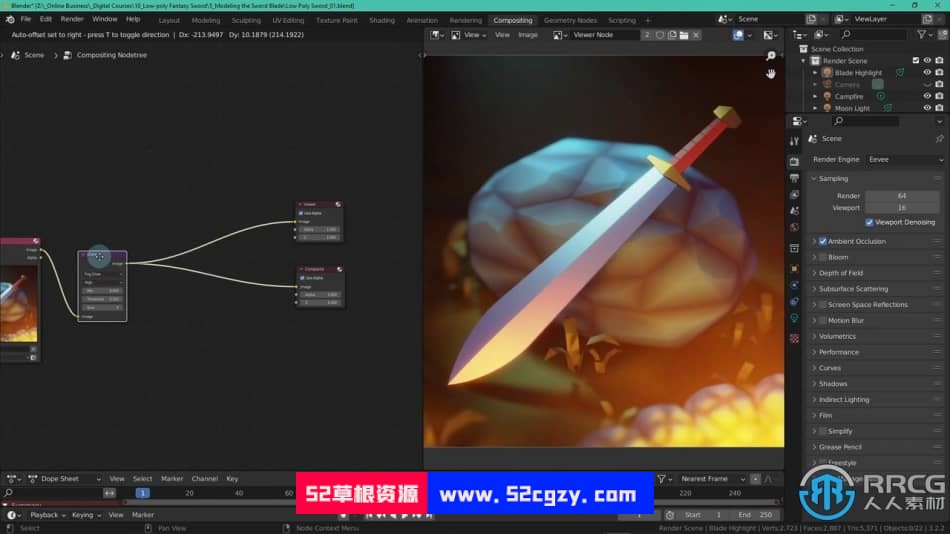 Blender游戏幻想刀剑武器低多边形模型完整制作视频教程 3D 第8张