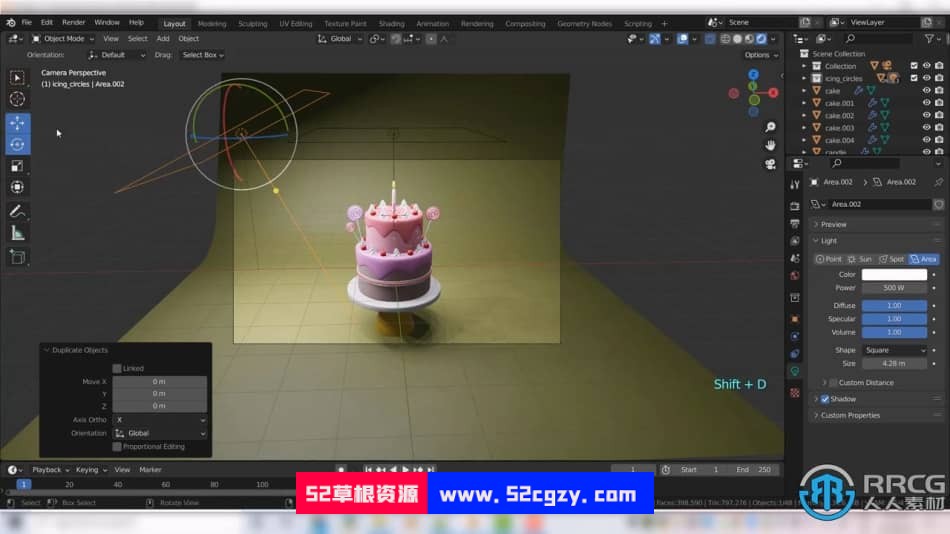 Blender生日蛋糕场景完整实例制作训练视频教程 3D 第8张