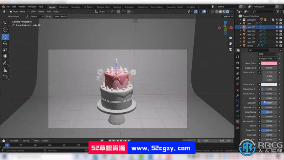 Blender生日蛋糕场景完整实例制作训练视频教程 3D 第7张