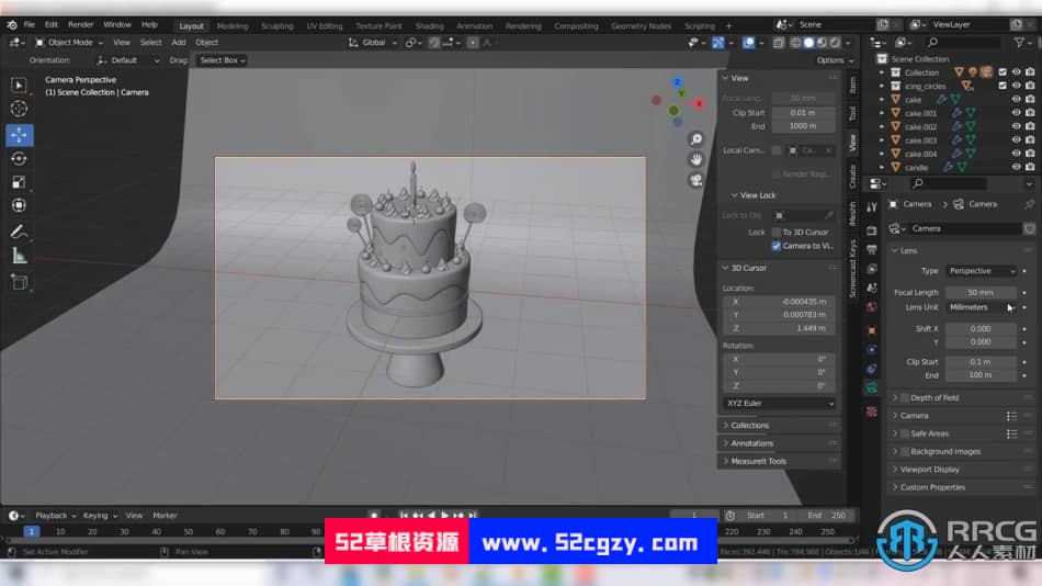 Blender生日蛋糕场景完整实例制作训练视频教程 3D 第6张
