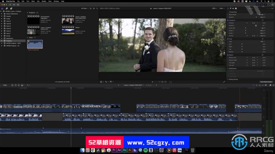 Final Cut Pro X婚礼影片视频编辑大师班训练视频教程 CG 第16张