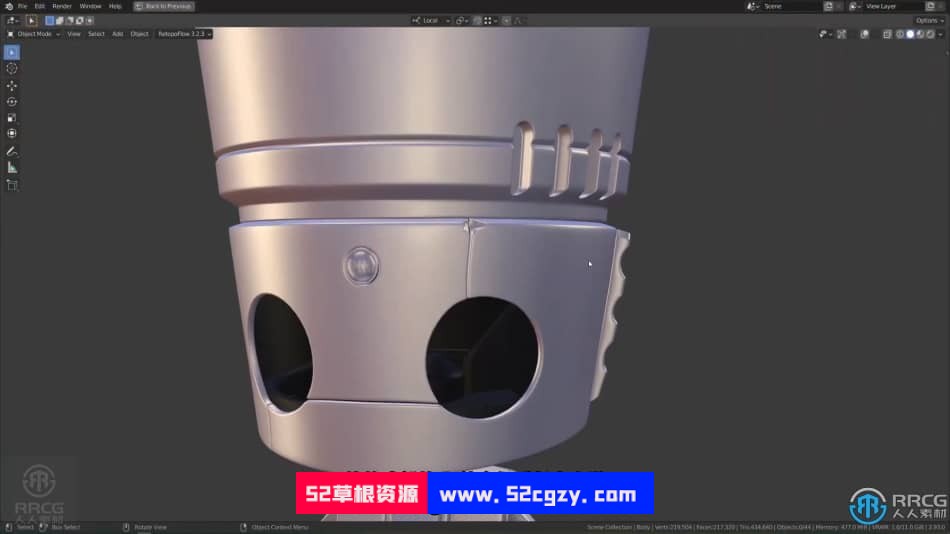 【中文字幕】Blender可爱锅盖头机器人硬表面制作流程视频教程 Blender 第4张