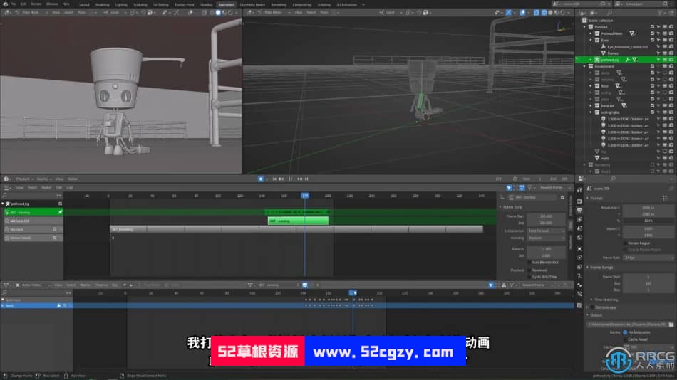 【中文字幕】Blender可爱锅盖头机器人硬表面制作流程视频教程 Blender 第13张