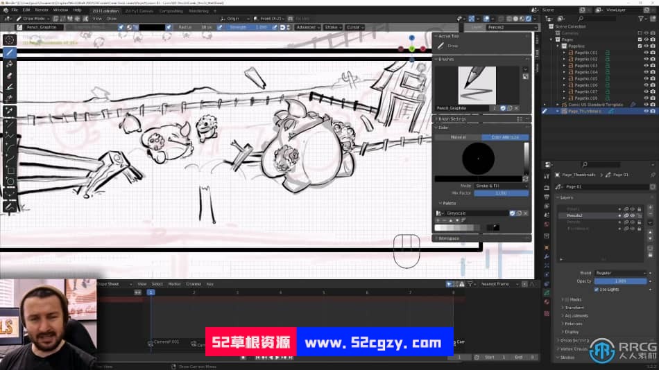 Blender漫画绘画面板笔刷使用技术训练视频教程 Blender 第5张