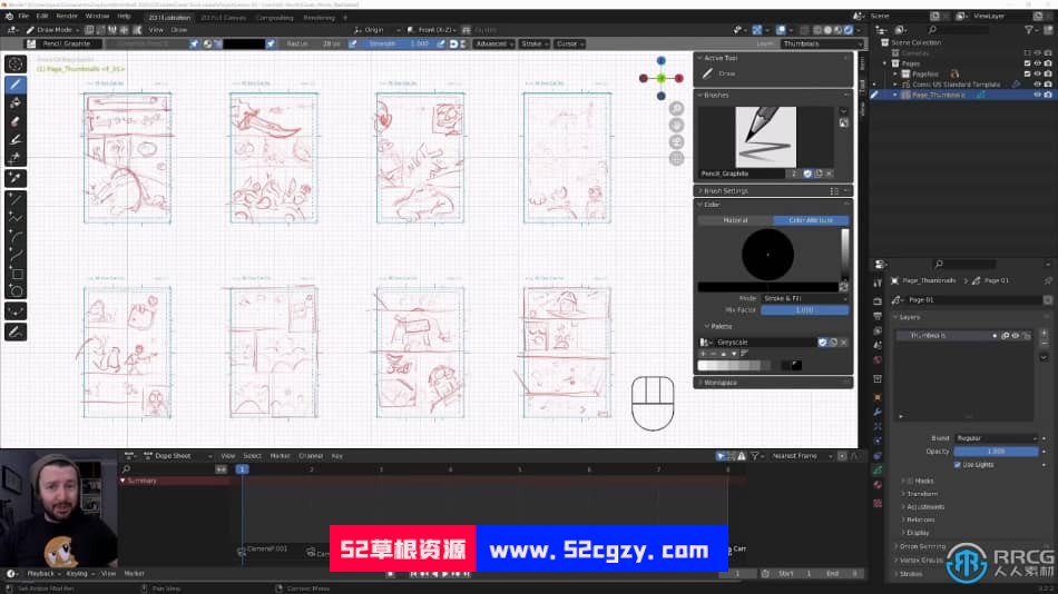 Blender漫画绘画面板笔刷使用技术训练视频教程 Blender 第8张