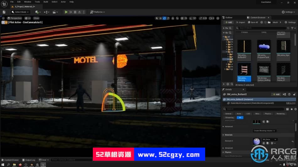 UE5虚幻引擎汽车旅馆高级游戏场景完整制作视频教程 UE 第7张