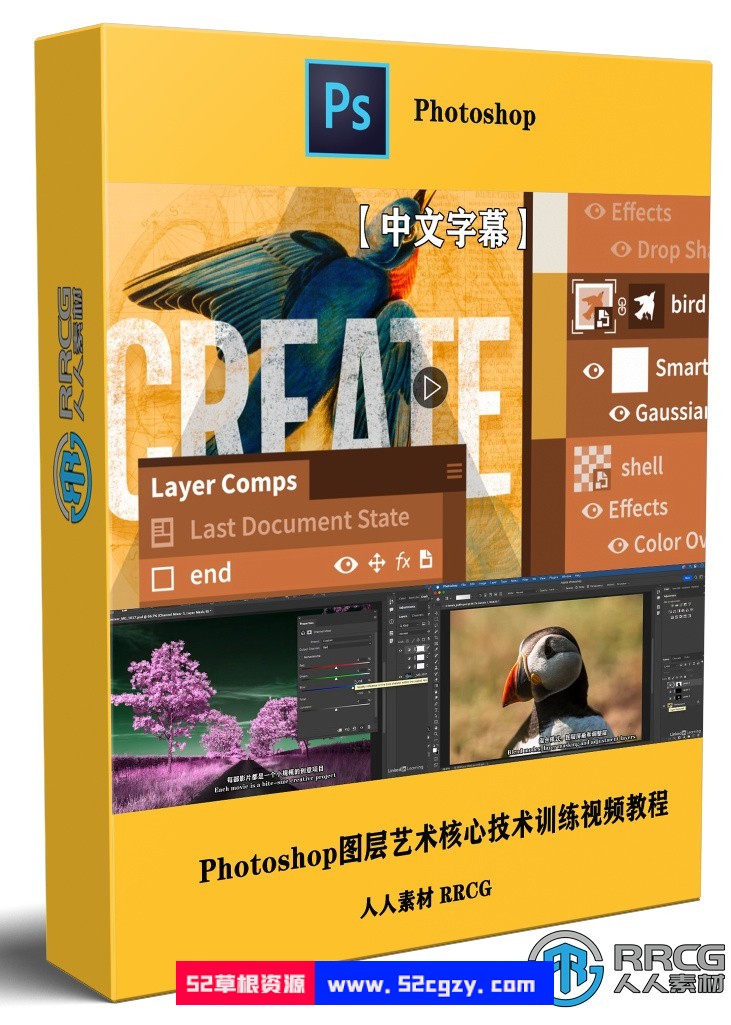 【中文字幕】Photoshop图层艺术核心技术训练视频教程 PS教程 第1张
