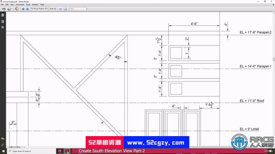 AutoCAD 2D3D智能房屋外观与室内设计训练视频教程 CAD 第17张
