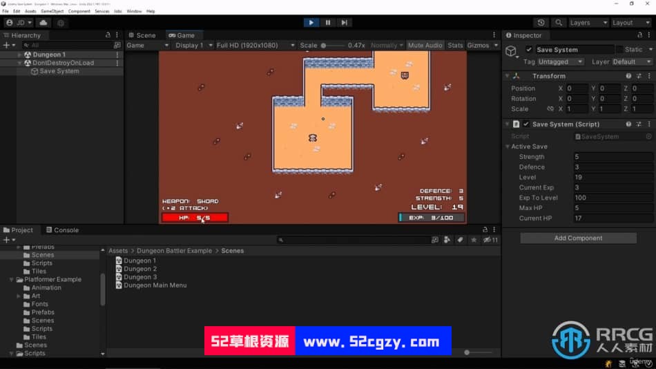Unity和C#创建一个完整的保存系统技术训练视频教程 Unity 第7张