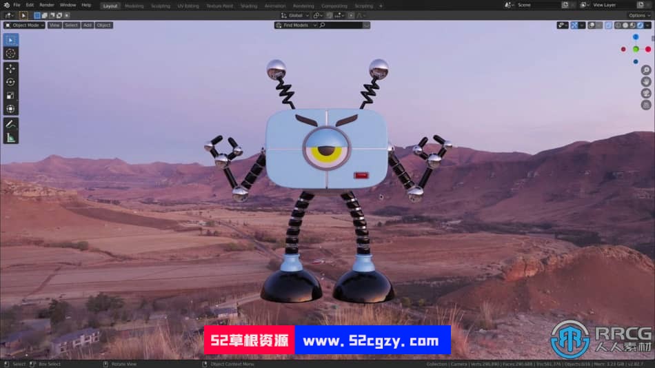Blender超萌机器人角色建模制作视频教程 Blender 第2张