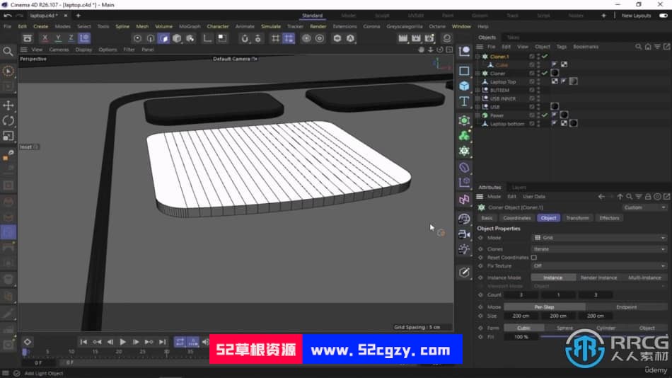 C4D 3D笔记本电脑宣传片实例制作全流程视频教程 3D 第8张