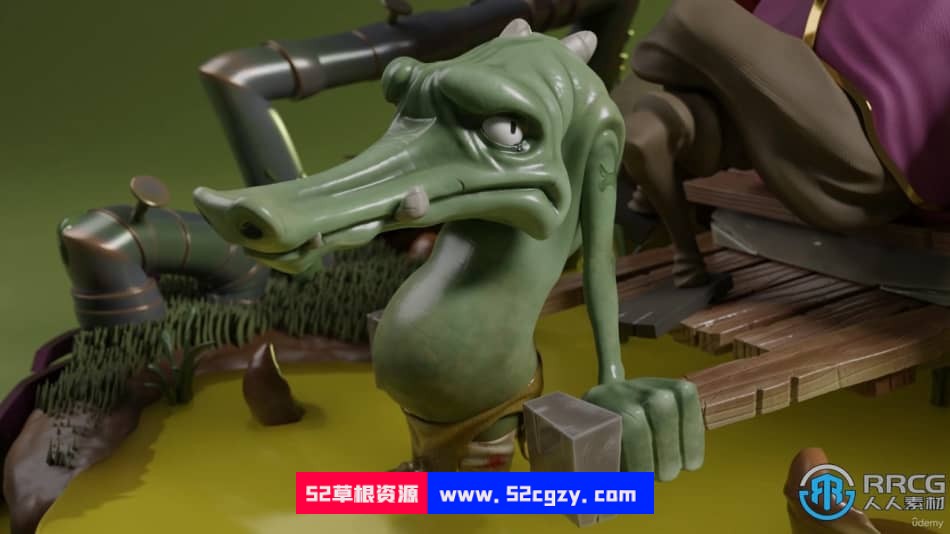 Zbrush鳄鱼人雕刻初学者入门指南视频教程 ZBrush 第4张