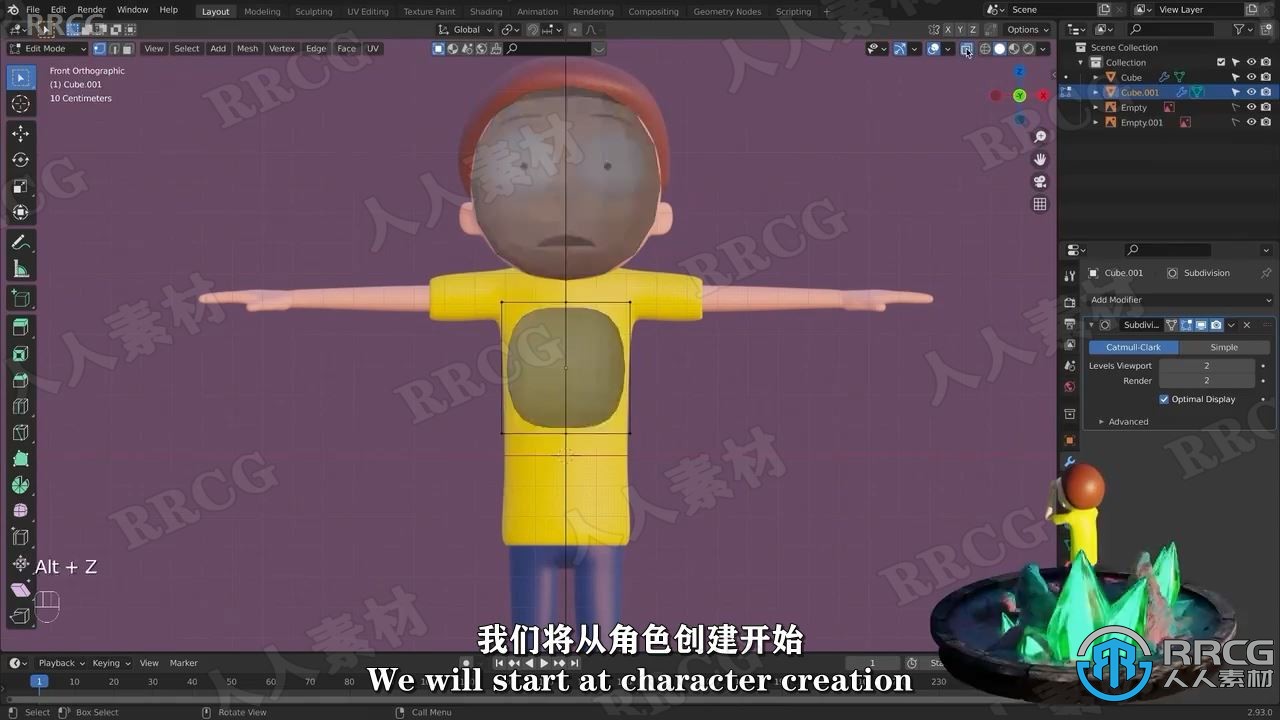 【中文字幕】Blender制作瑞克和莫蒂卡通角色全流程视频教程 3D 第2张