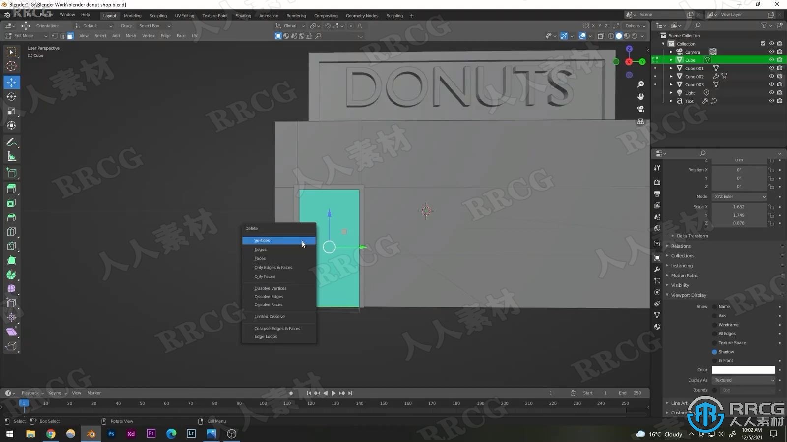 Blender卡通甜甜圈商店场景实例制作视频教程 3D 第3张