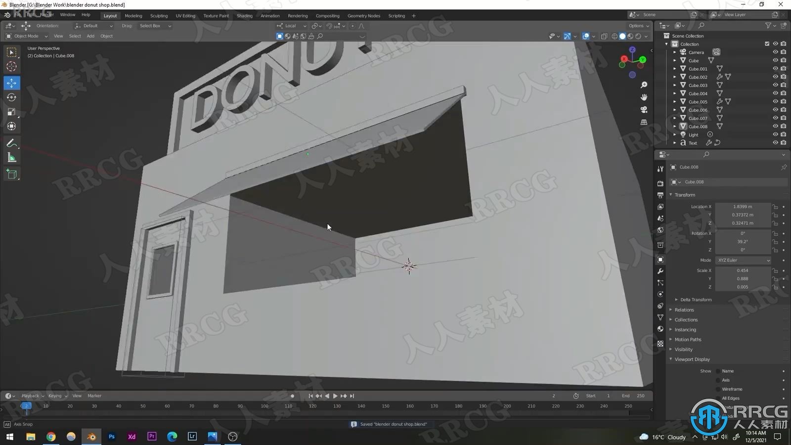 Blender卡通甜甜圈商店场景实例制作视频教程 3D 第5张