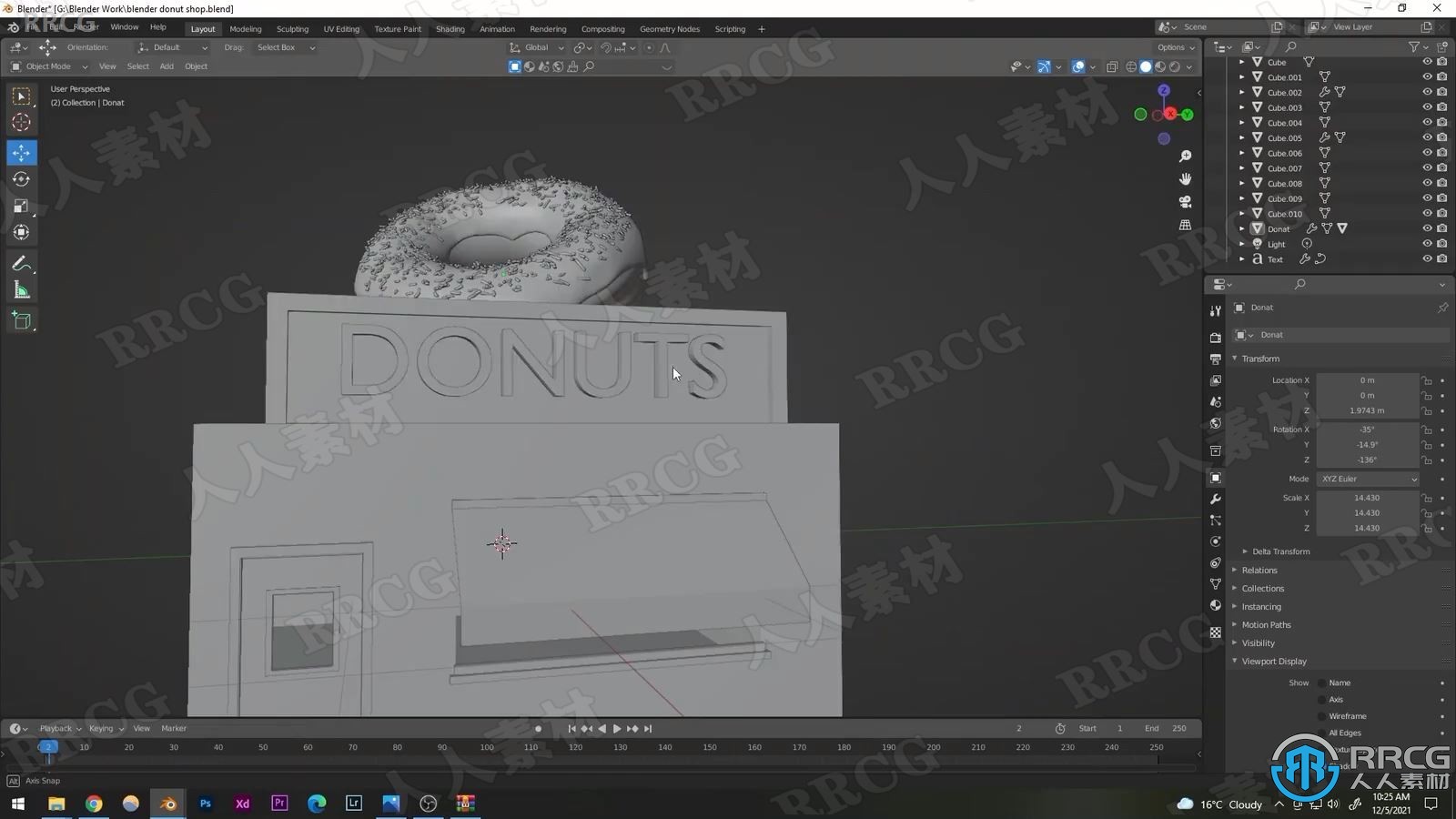 Blender卡通甜甜圈商店场景实例制作视频教程 3D 第7张