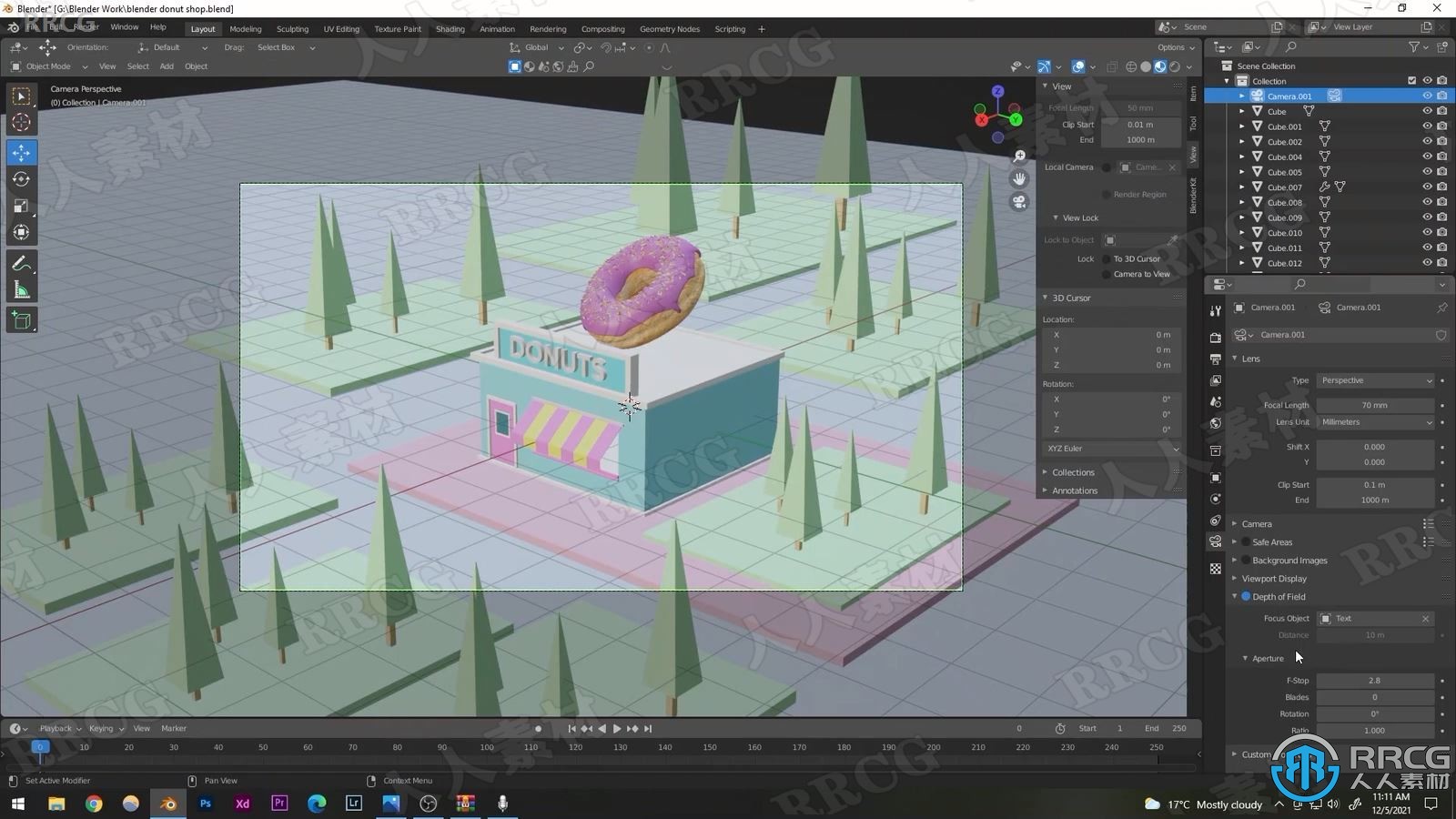 Blender卡通甜甜圈商店场景实例制作视频教程 3D 第8张