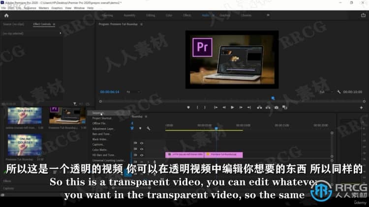 【中文字幕】Premier Pro音频视频编辑技术视频教程 PR 第4张