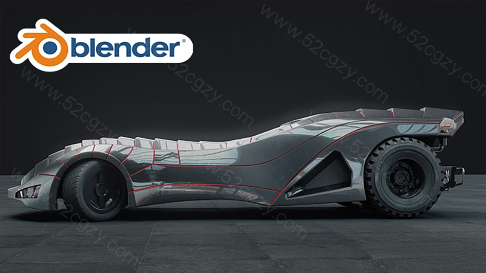 【中英字幕】Blender 创建并绑定蝙蝠侠战车实例制作完整工作流程视频教程 3D 第11张