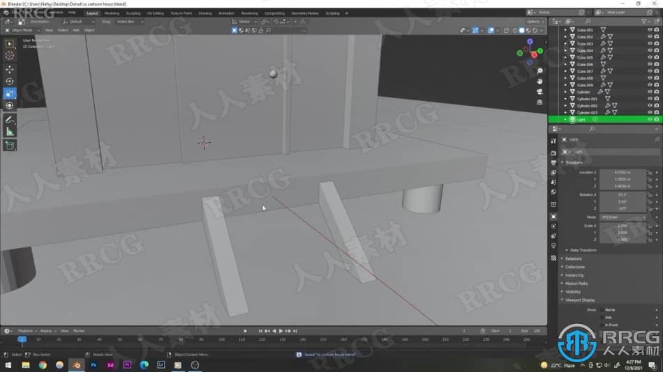 Blender卡通森林小屋实例制作视频教程 3D 第5张