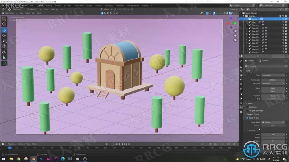 Blender卡通森林小屋实例制作视频教程 3D 第7张